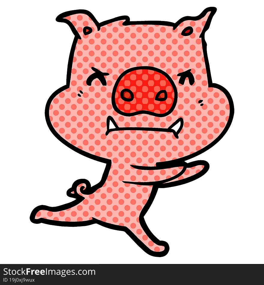 angry cartoon pig. angry cartoon pig