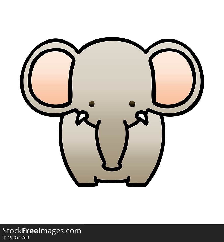 quirky gradient shaded cartoon elephant