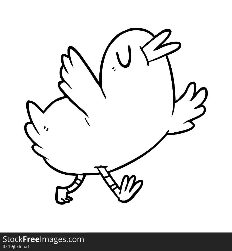 line drawing of a happy bird. line drawing of a happy bird