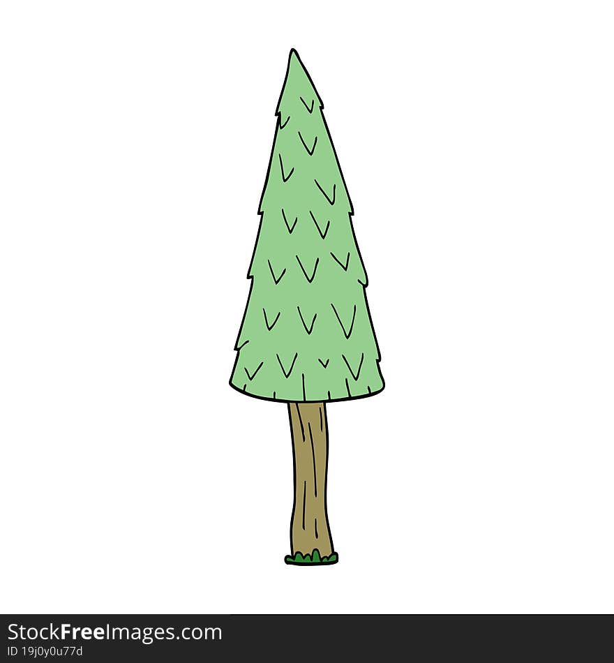 cartoon doodle christmas tree