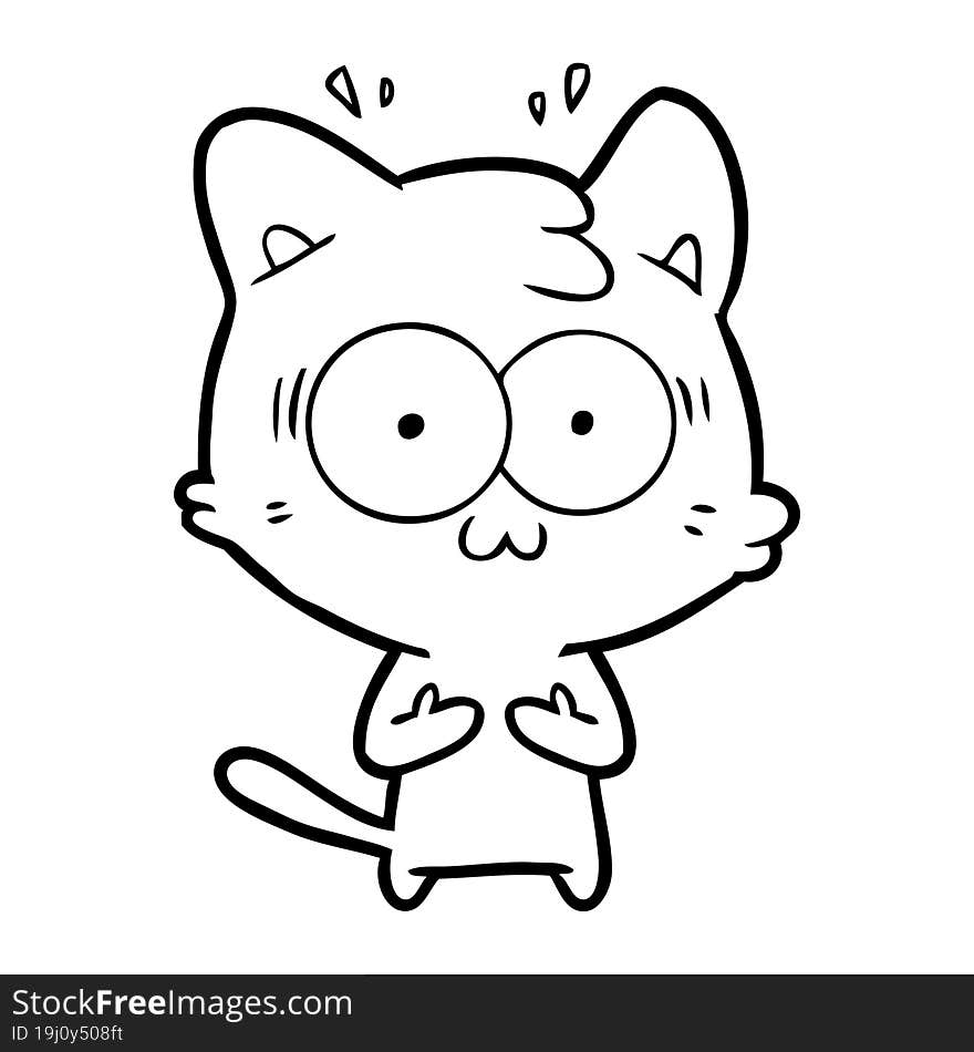 cartoon surprised cat. cartoon surprised cat