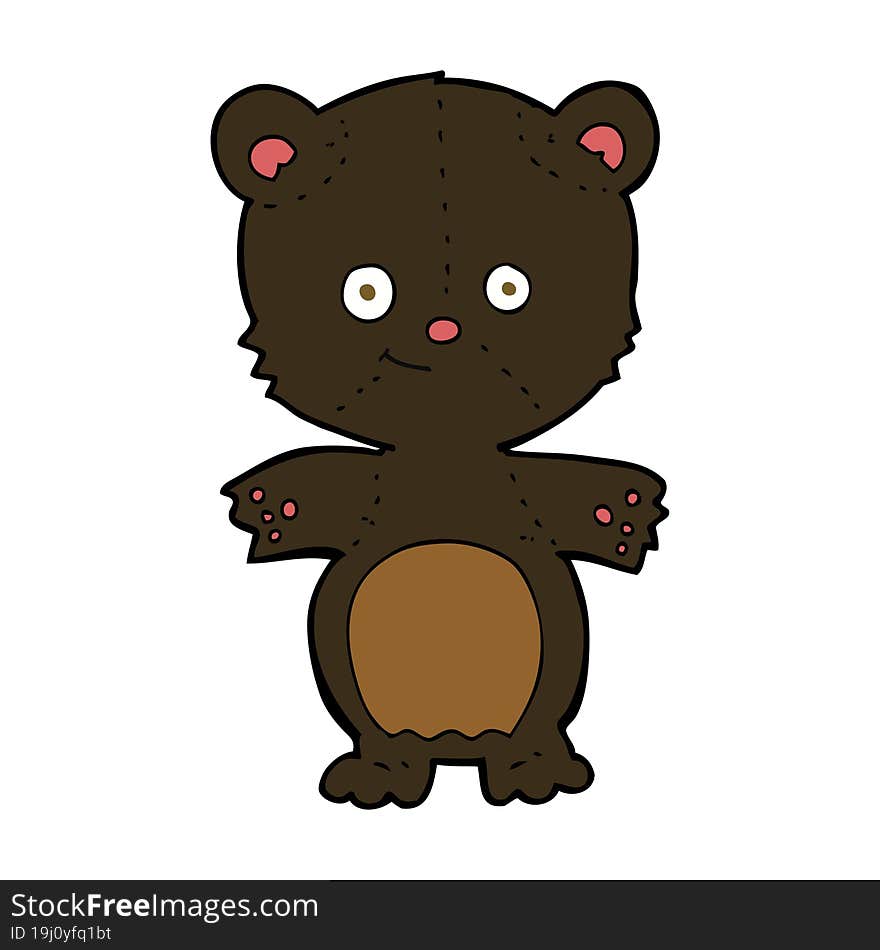 cartoon happy black bear