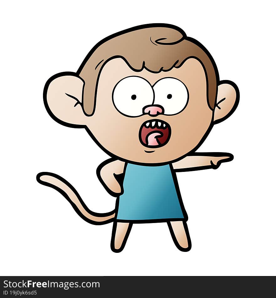 cartoon shocked monkey. cartoon shocked monkey