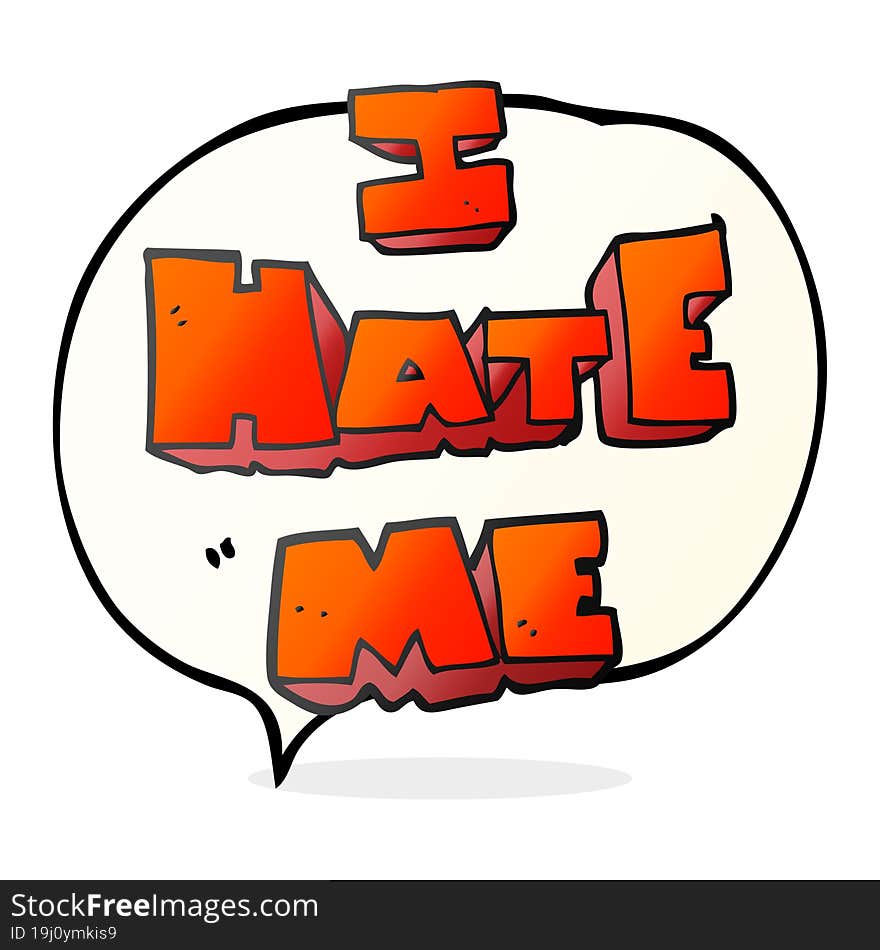 I hate me speech bubble cartoon symbol