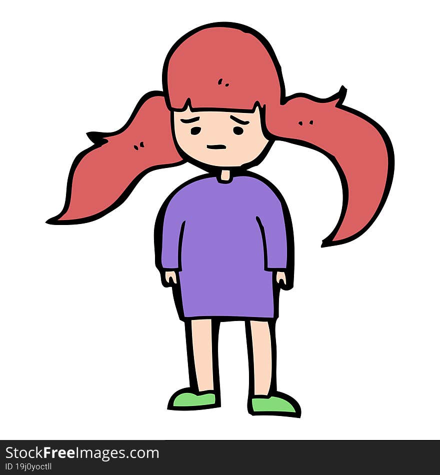 cartoon girl with long hair