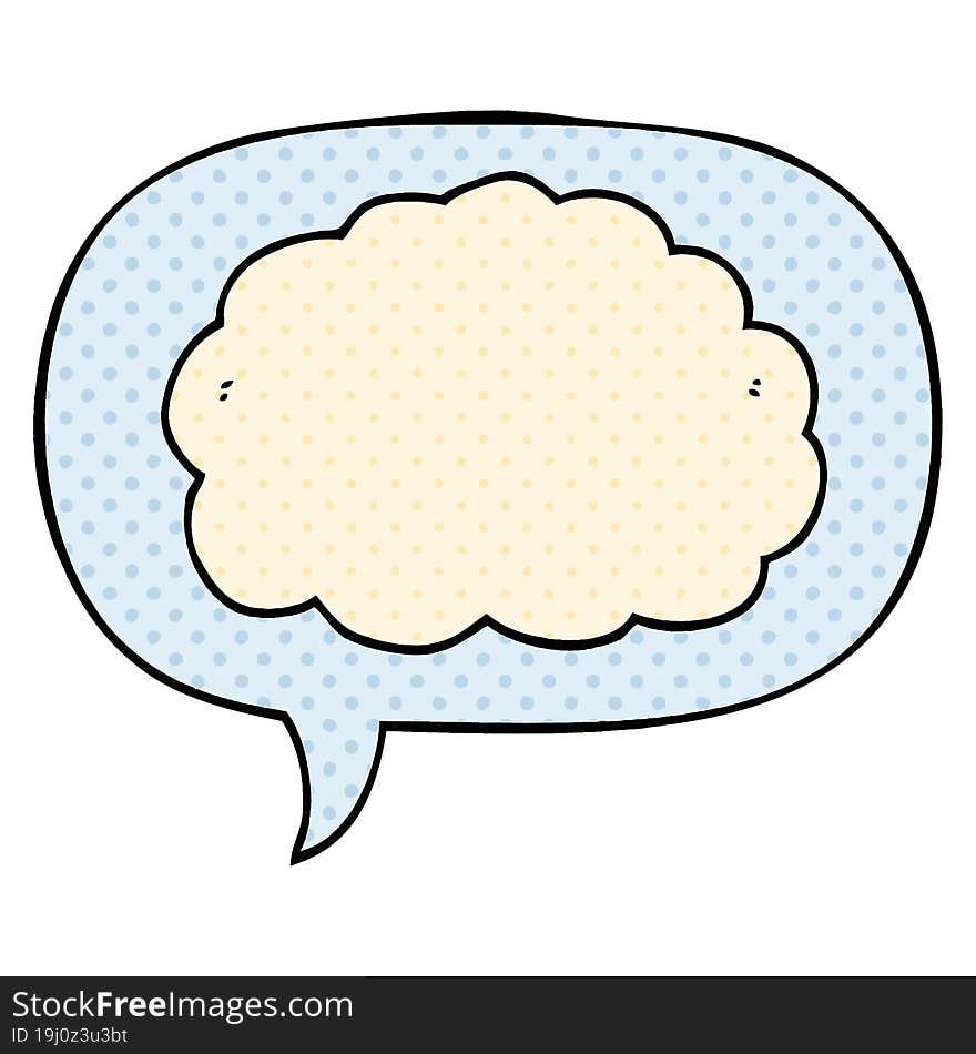 cartoon cloud and speech bubble in comic book style