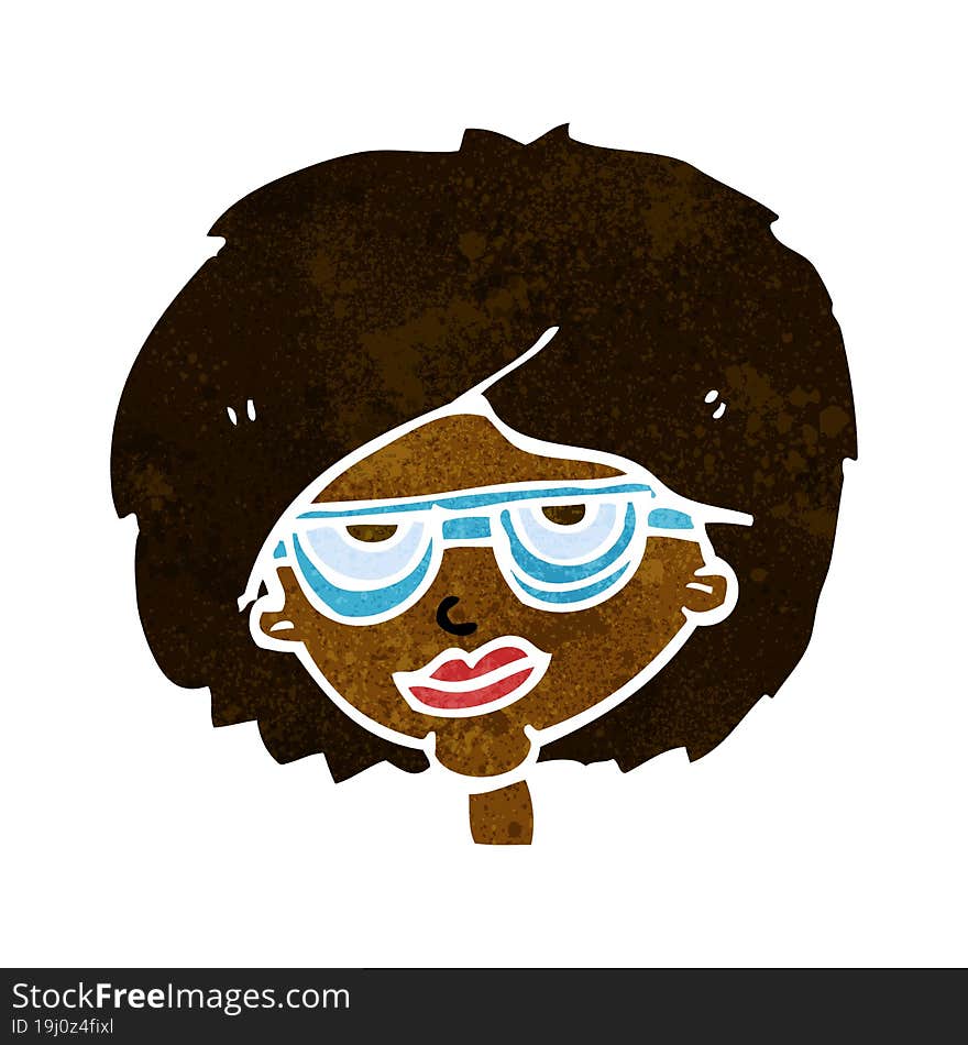 cartoon woman wearing spectacles