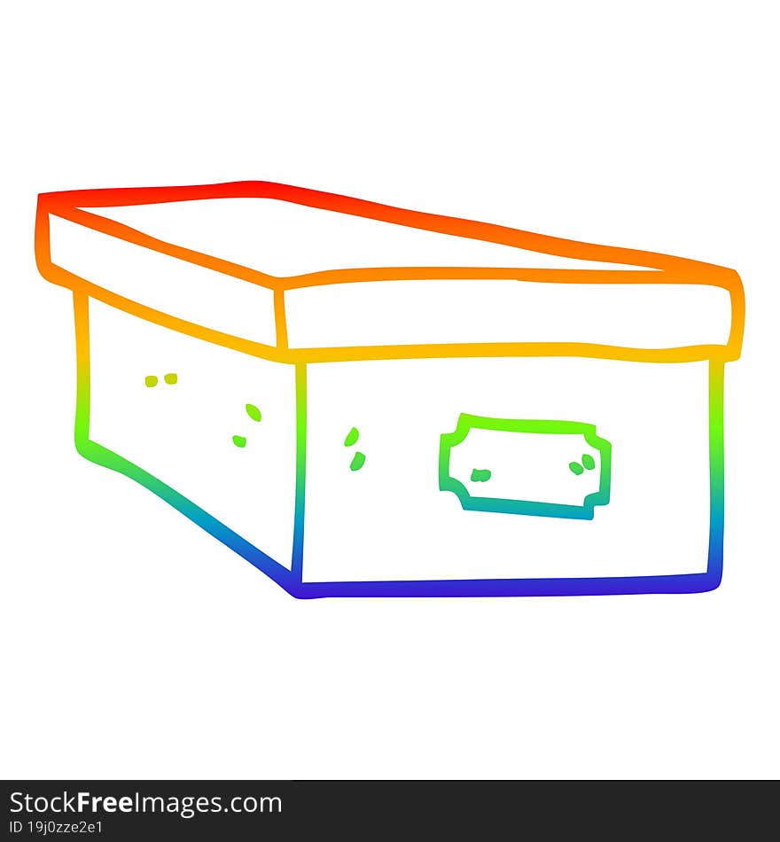 rainbow gradient line drawing cartoon office filing box