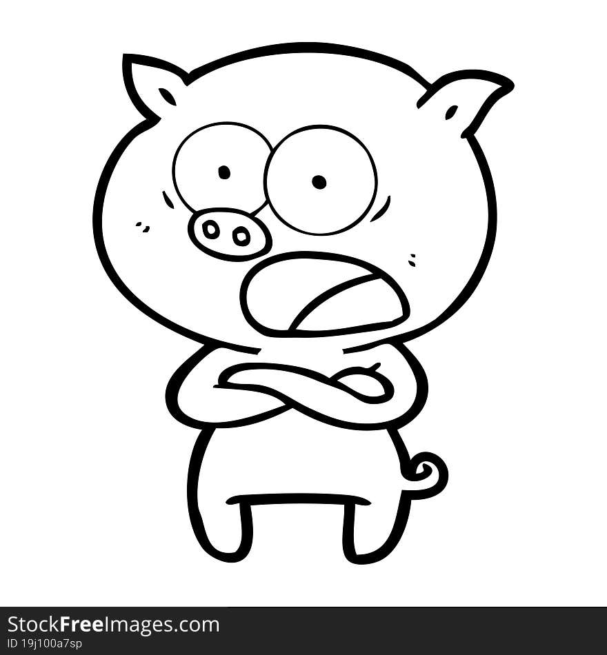 cartoon pig shouting. cartoon pig shouting