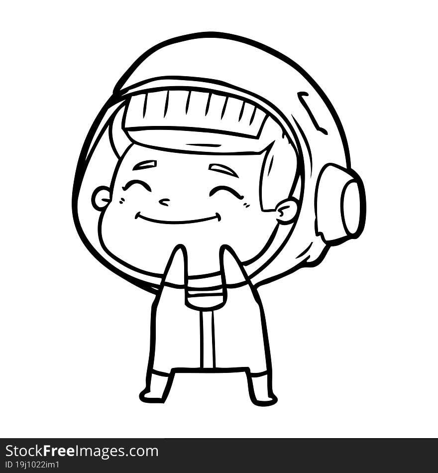 happy cartoon astronaut. happy cartoon astronaut