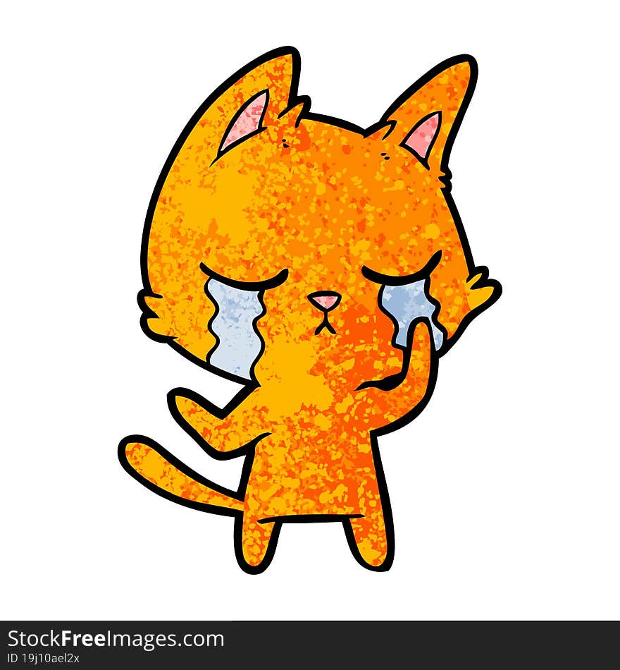 crying cartoon cat. crying cartoon cat