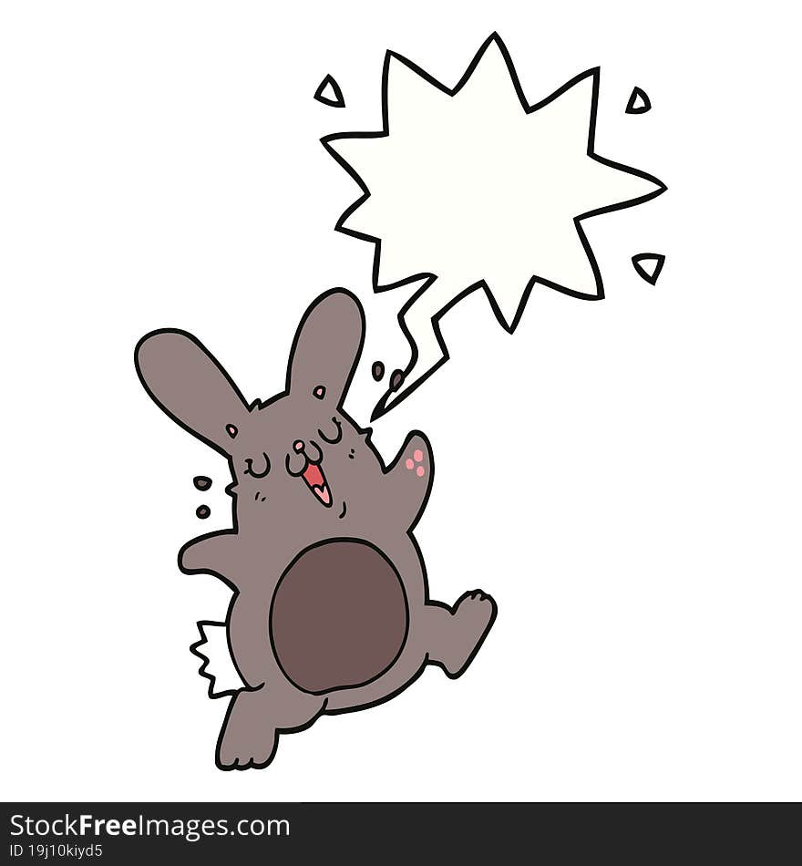 cartoon rabbit with speech bubble. cartoon rabbit with speech bubble