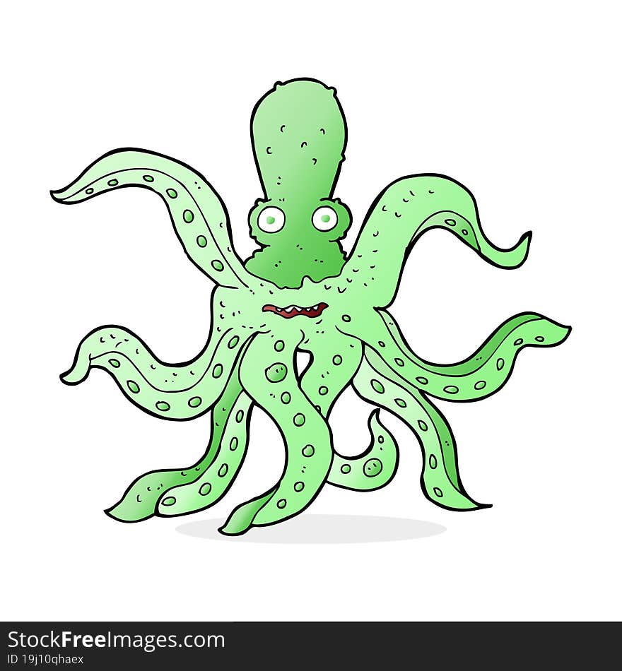 cartoon giant octopus