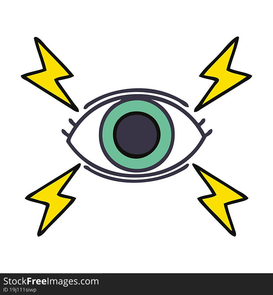 cute cartoon of a mystic eye. cute cartoon of a mystic eye