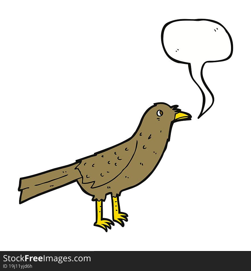 cartoon bird with speech bubble