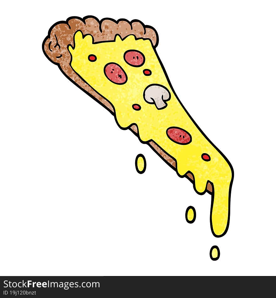 cartoon doodle slice of pizza