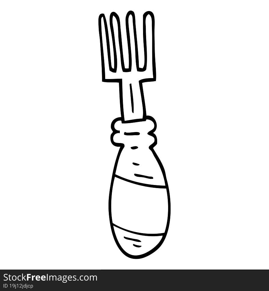 Black And White Cartoon Fork