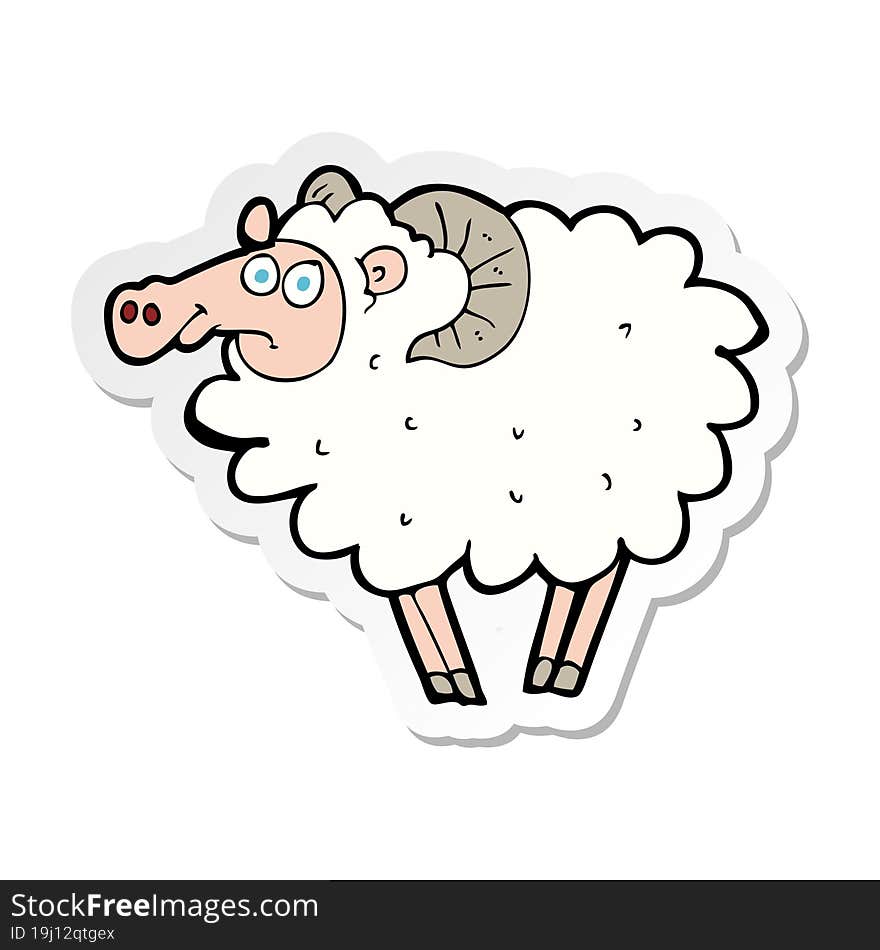 sticker of a cartoon ram