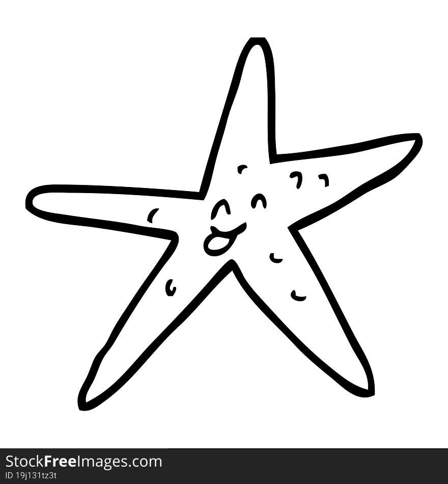 line drawing cartoon star fish