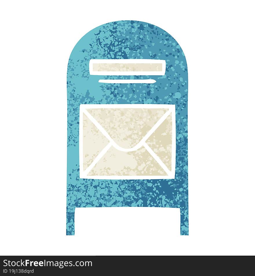 Retro Illustration Style Cartoon Mail Box