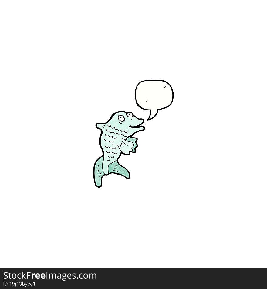 cartoon fish with speech bubble