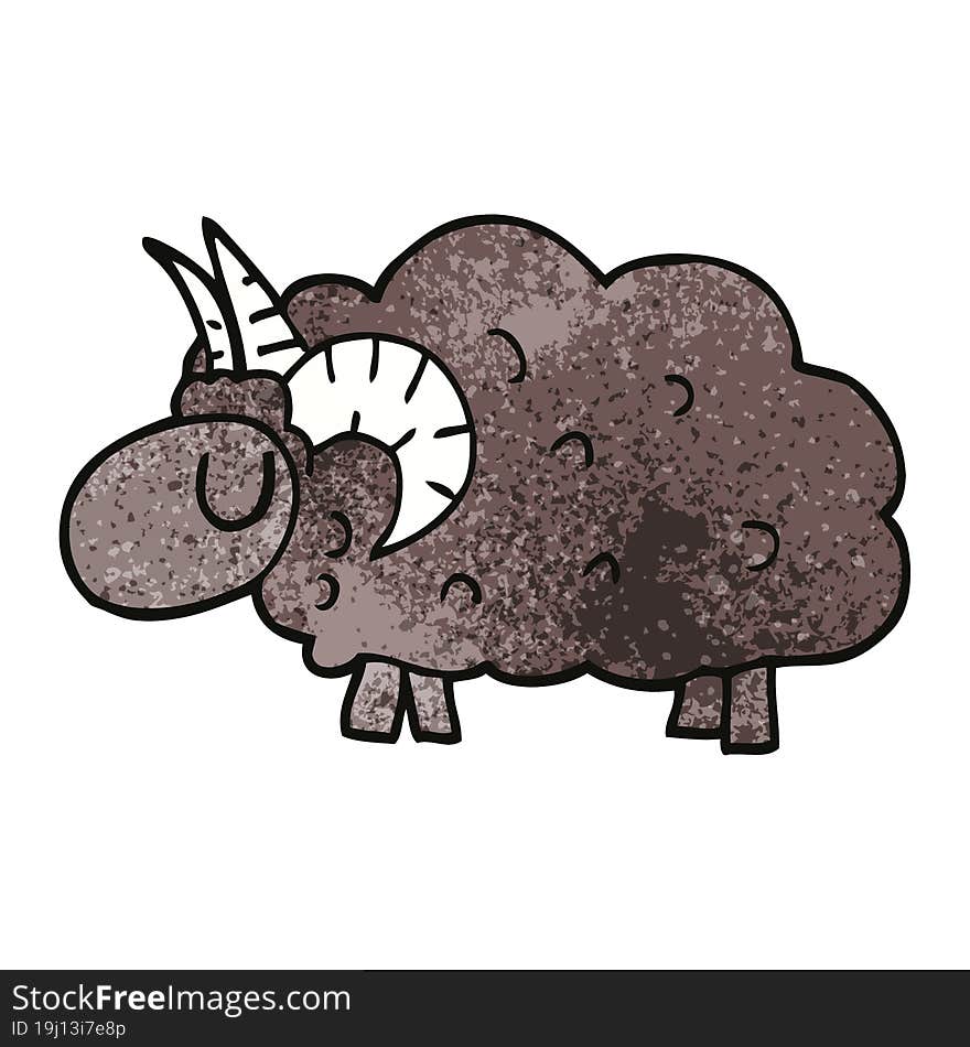 cartoon doodle black sheep