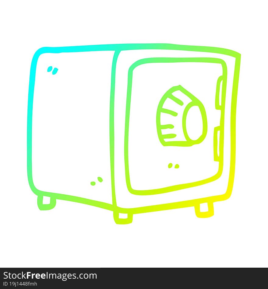 Cold Gradient Line Drawing Cartoon Locked Safe