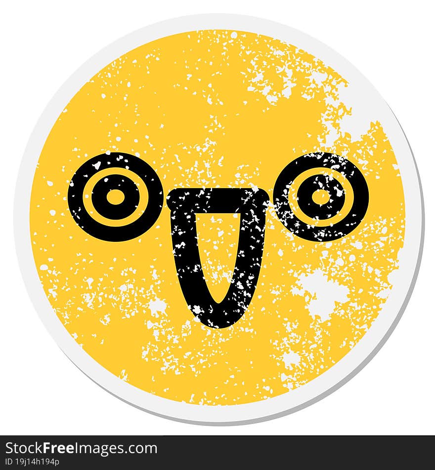 Exhilarated Face Circular Sticker