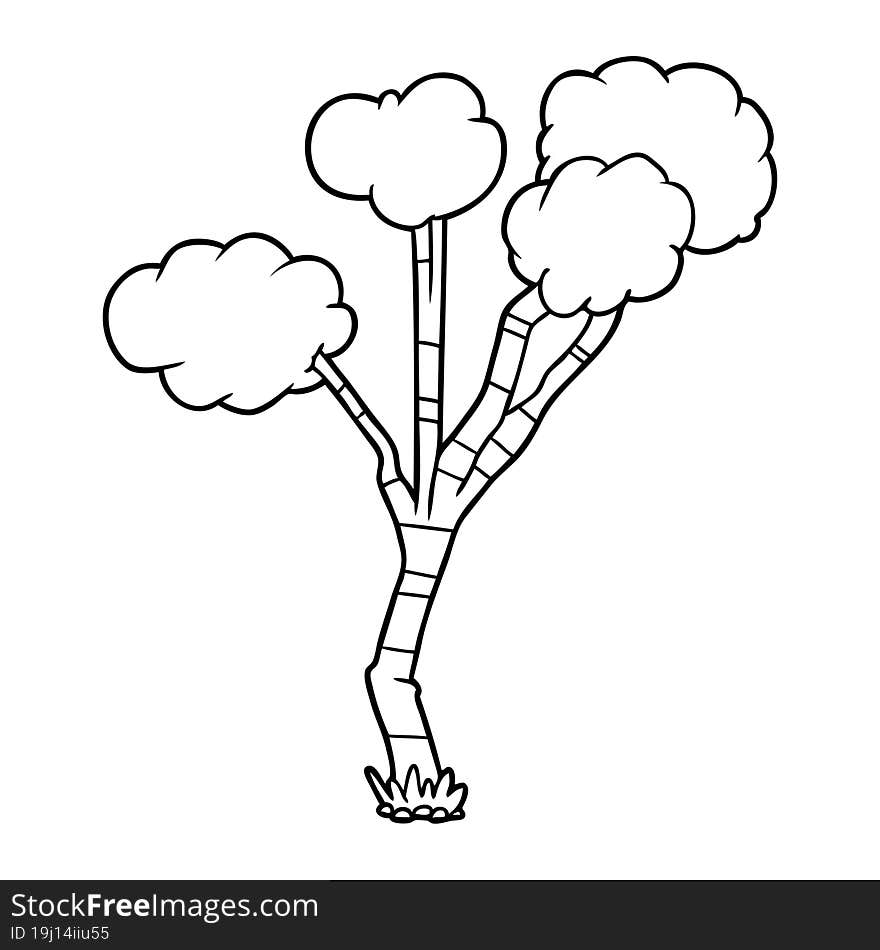 cartoon sparse tree. cartoon sparse tree