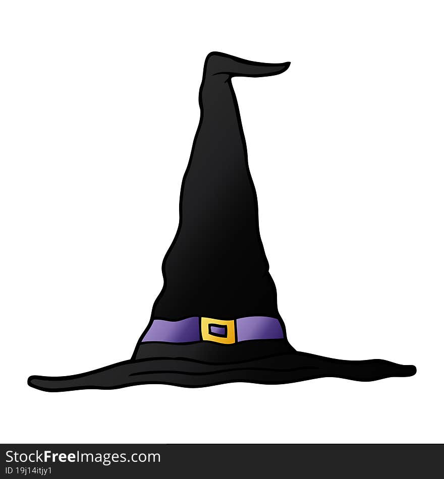 Cartoon Doodle Witch Hat