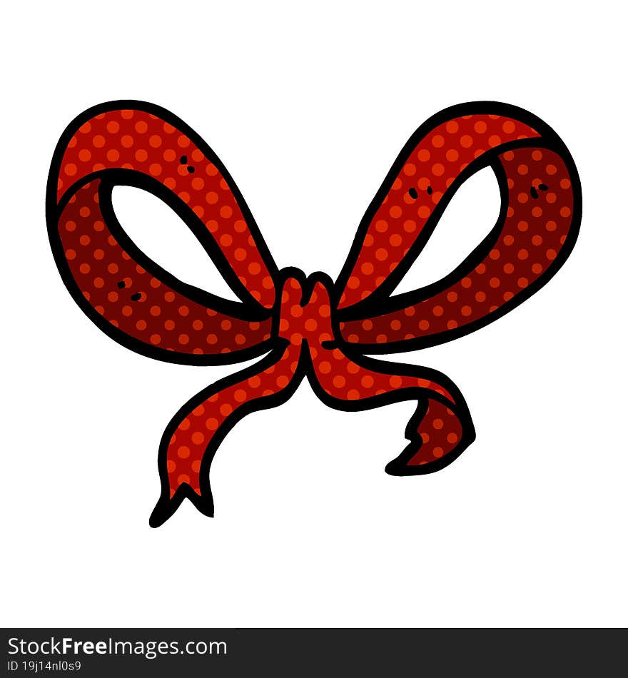 cartoon doodle red bow