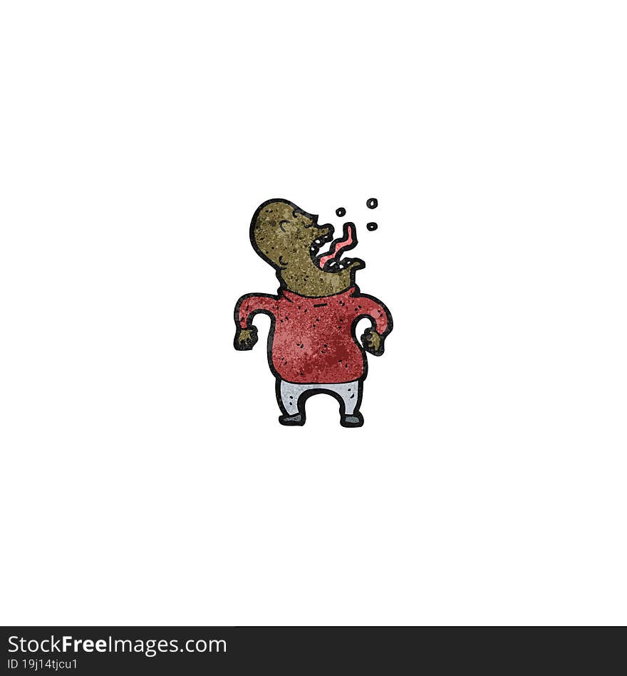 cartoon screaming bald man