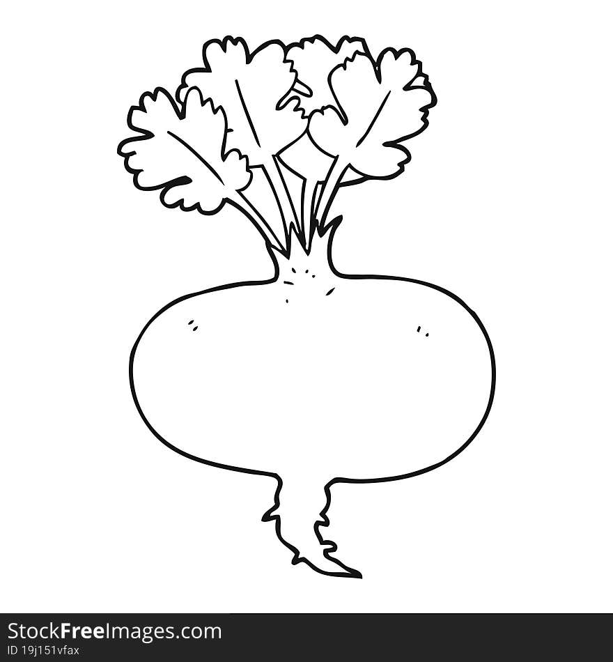 freehand drawn black and white cartoon muddy turnip