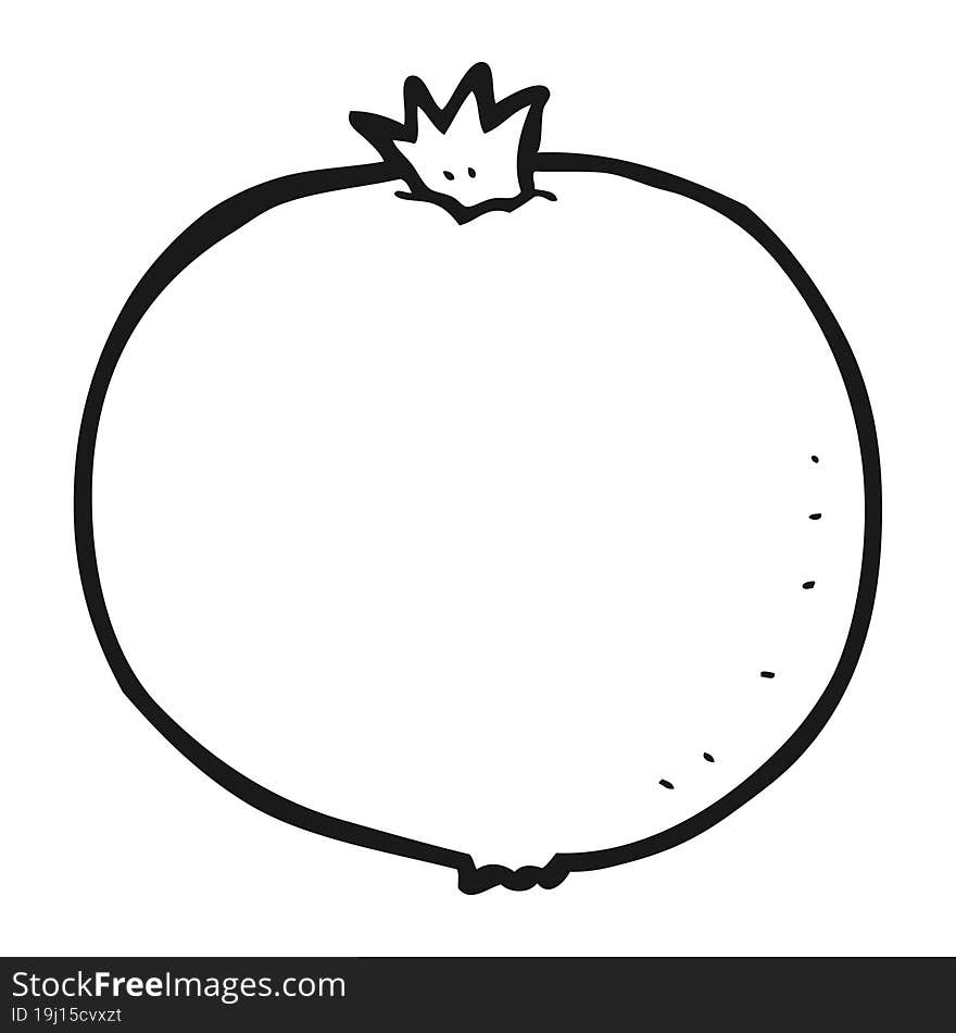 black and white cartoon tomato