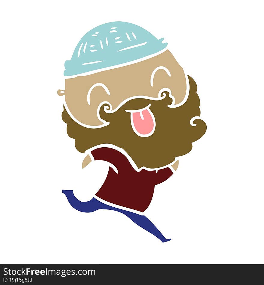 running man with beard sticking out tongue