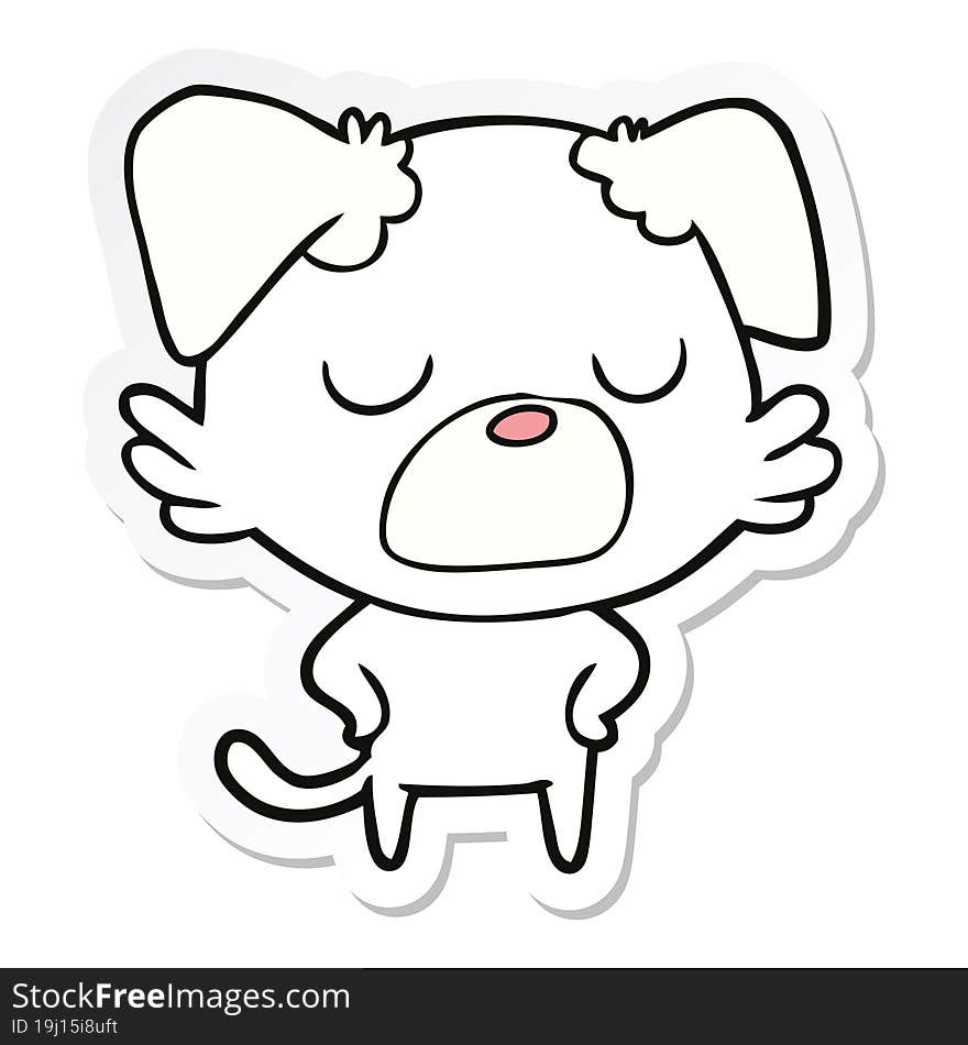 Sticker Of A Cartoon Dog