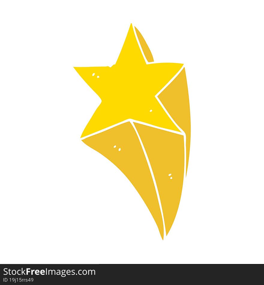 flat color style cartoon shooting star