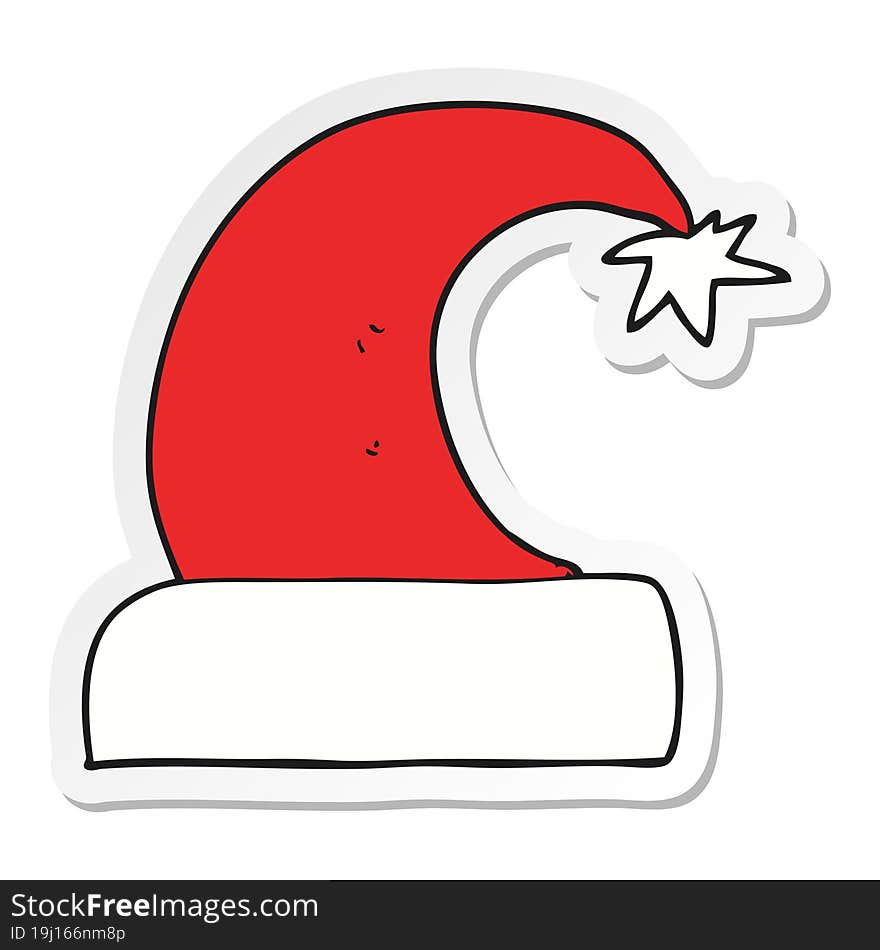 sticker of a cartoon christmas hat