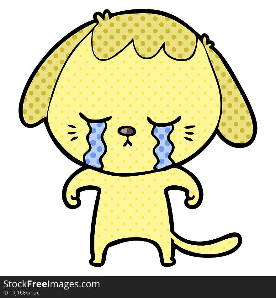 cartoon crying dog. cartoon crying dog