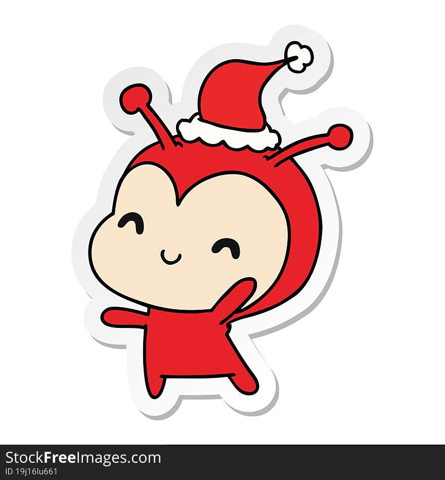 christmas sticker cartoon of kawaii lady bug