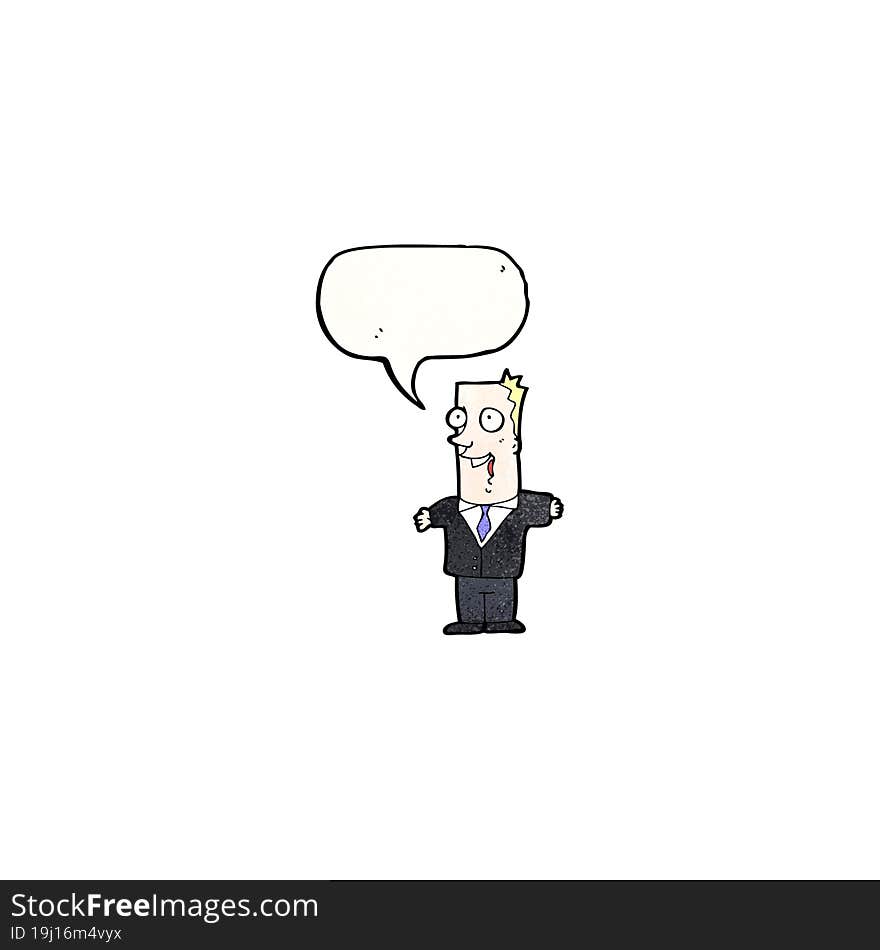 excited businessman cartoon