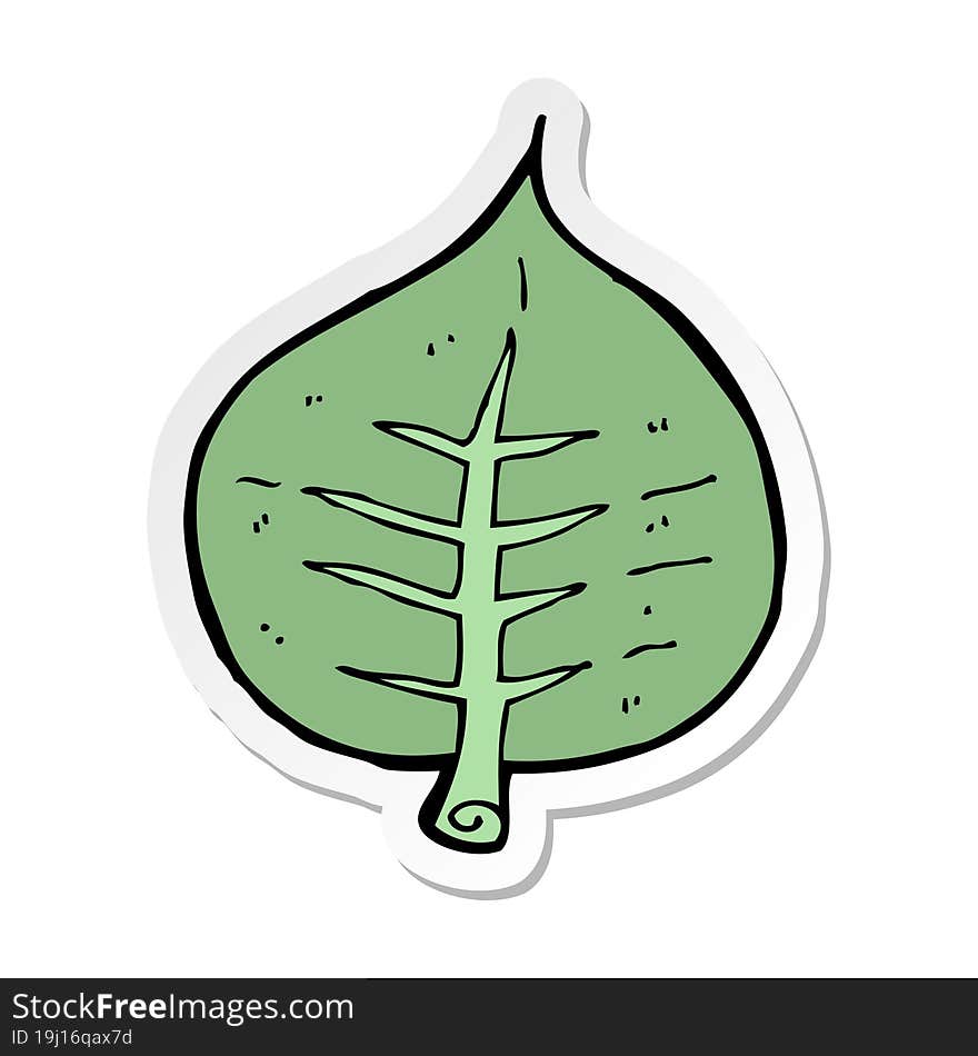 Sticker Of A Cartoon Leaf