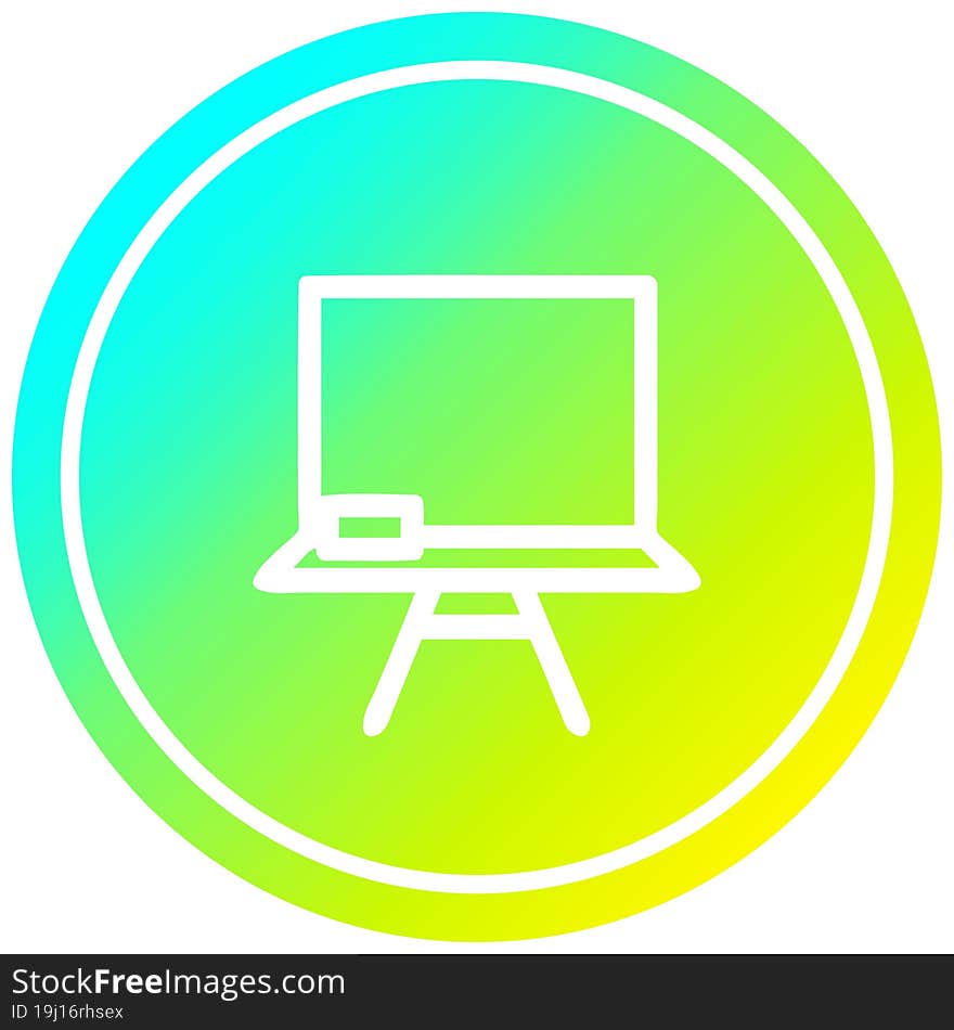 School Blackboard Circular In Cold Gradient Spectrum