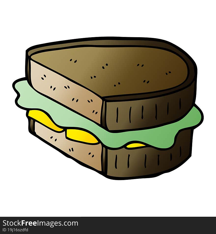 cartoon doodle loaded sandwich