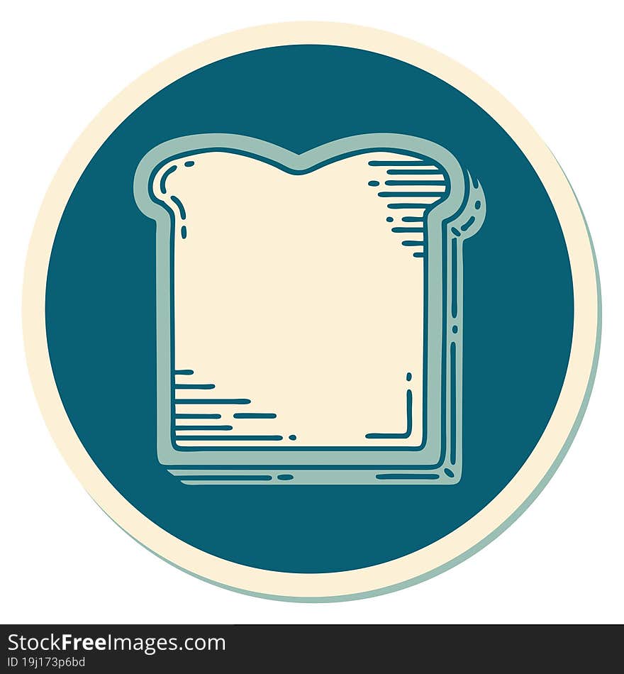 sticker of tattoo in traditional style of a slice of bread. sticker of tattoo in traditional style of a slice of bread