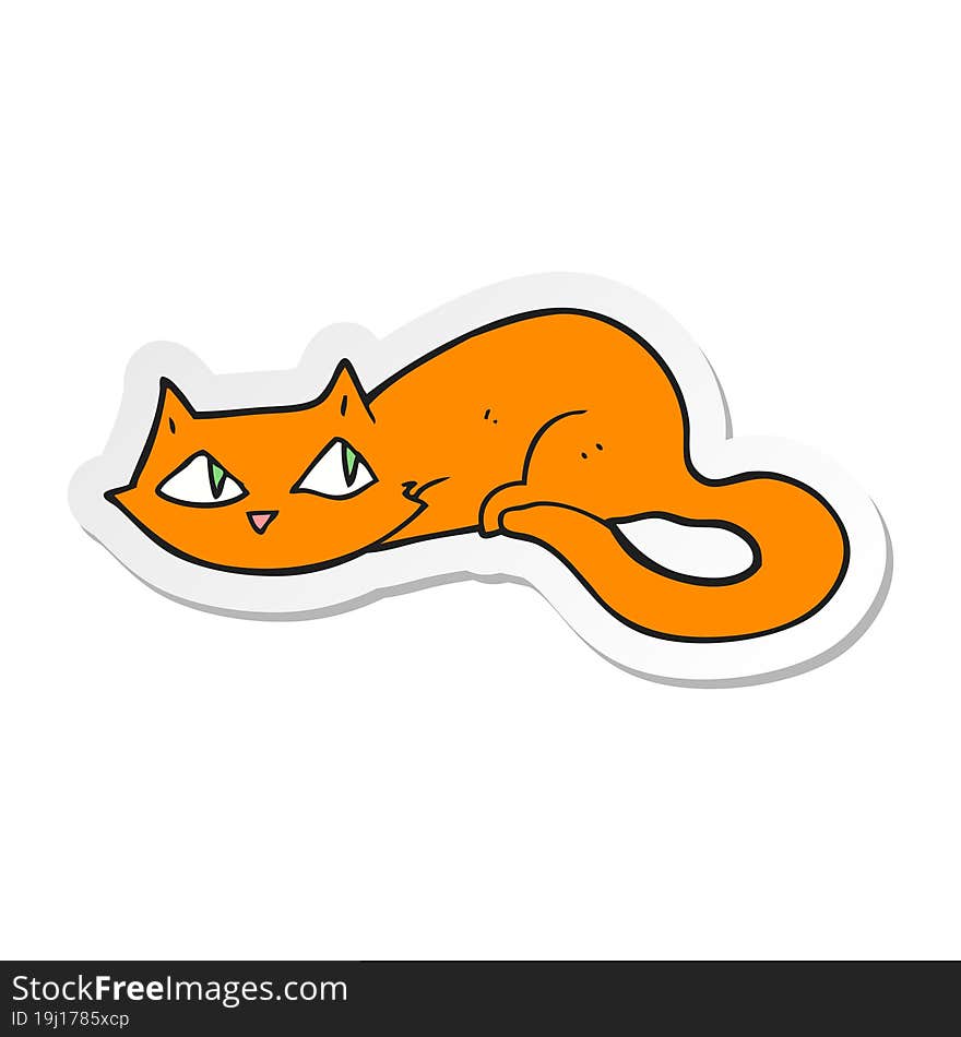 sticker of a cartoon cat