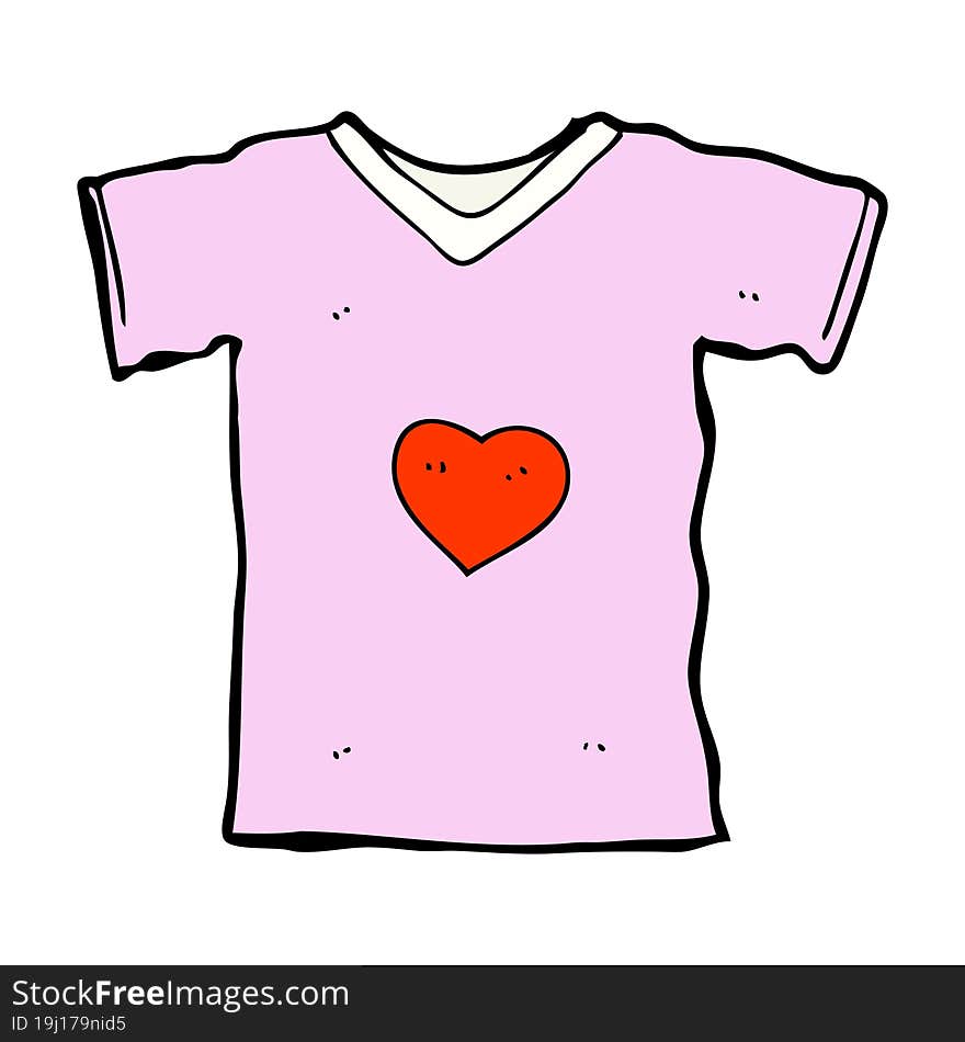 cartoon t shirt with love heart