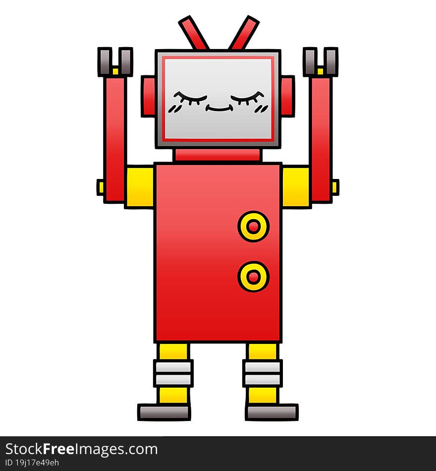 Gradient Shaded Cartoon Robot