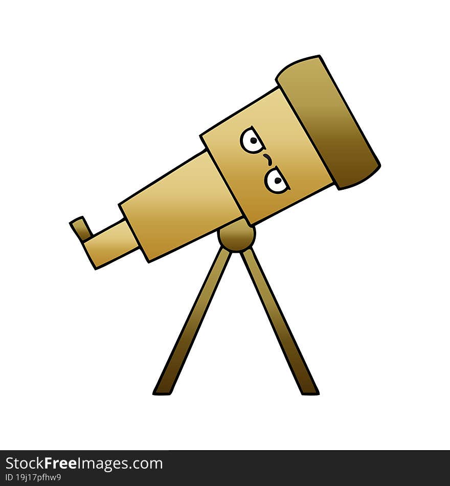 Gradient Shaded Cartoon Telescope