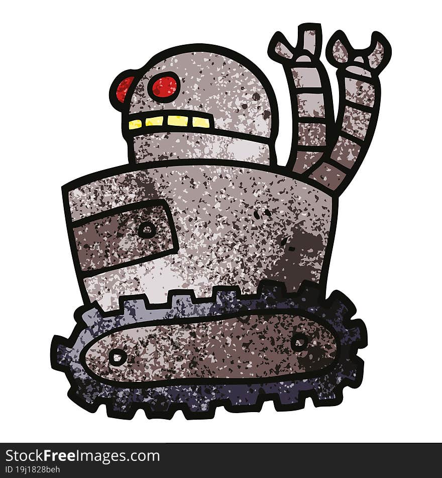 cartoon doodle robot